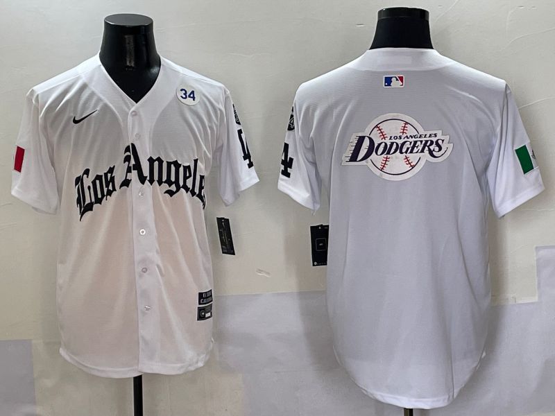 Men Los Angeles Dodgers Blank White Five generations Joint Name 2025 Nike MLB Jersey style 33